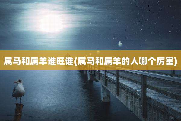 属马和属羊谁旺谁(属马和属羊的人哪个厉害)