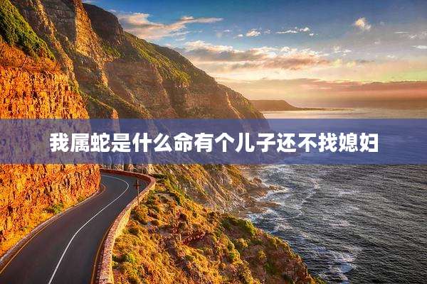 我属蛇是什么命有个儿子还不找媳妇