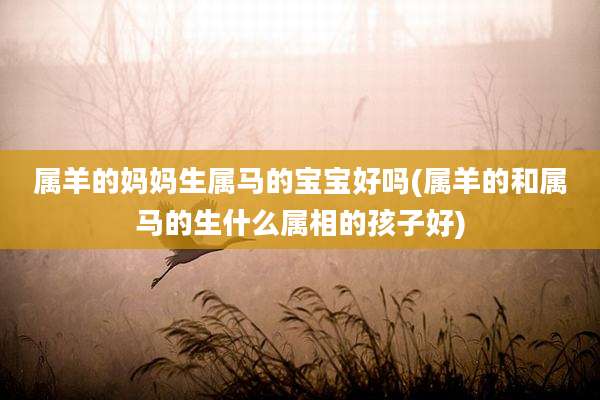 属羊的妈妈生属马的宝宝好吗(属羊的和属马的生什么属相的孩子好)