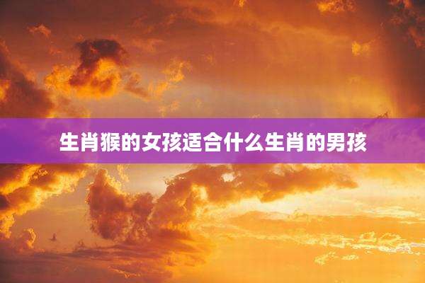 生肖猴的女孩适合什么生肖的男孩