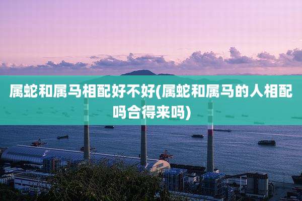属蛇和属马相配好不好(属蛇和属马的人相配吗合得来吗)