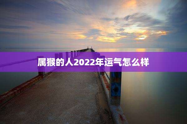 属猴的人2022年运气怎么样