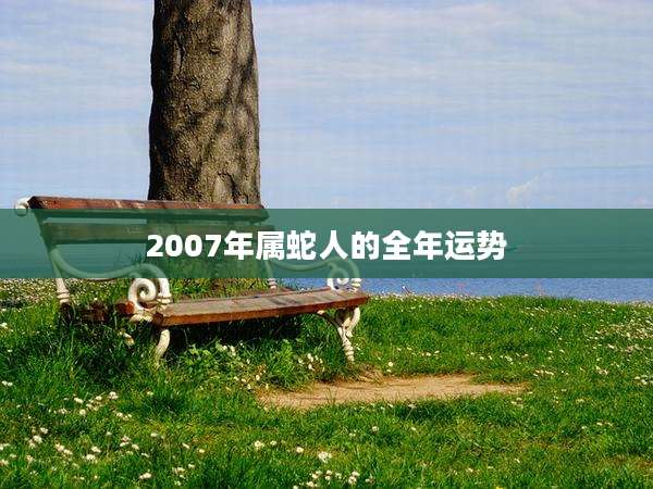 2007年属蛇人的全年运势