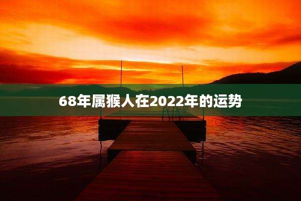 68年属猴人在2022年的运势