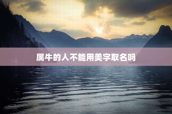 属牛的人不能用美字取名吗