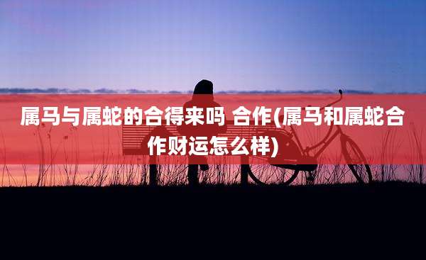 属马与属蛇的合得来吗 合作(属马和属蛇合作财运怎么样)