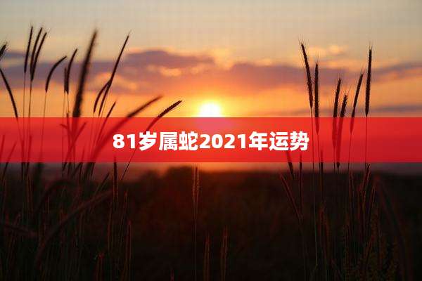 81岁属蛇2021年运势