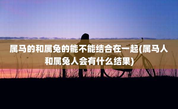 属马的和属兔的能不能结合在一起(属马人和属兔人会有什么结果)