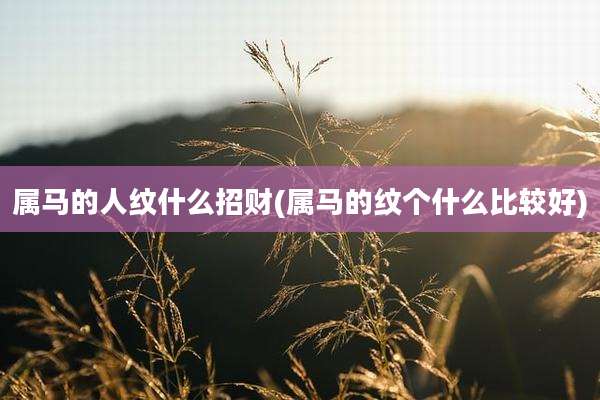 属马的人纹什么招财(属马的纹个什么比较好)