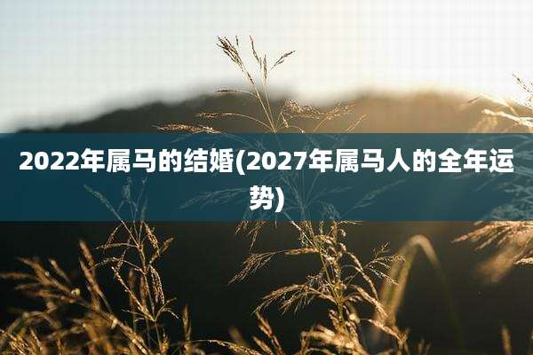2022年属马的结婚(2027年属马人的全年运势)