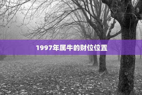 1997年属牛的财位位置