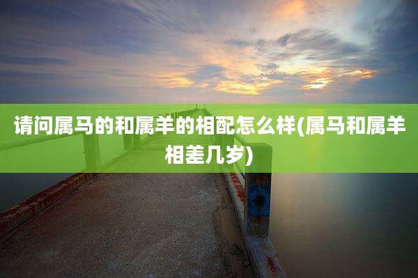 请问属马的和属羊的相配怎么样(属马和属羊相差几岁)