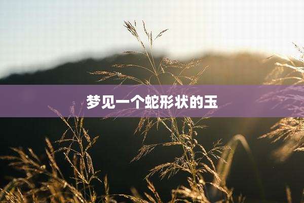 梦见一个蛇形状的玉