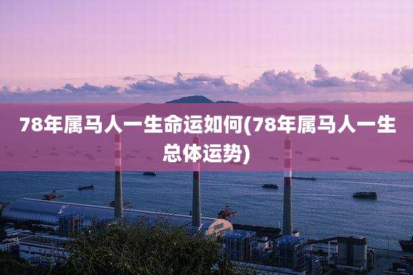 78年属马人一生命运如何(78年属马人一生总体运势)
