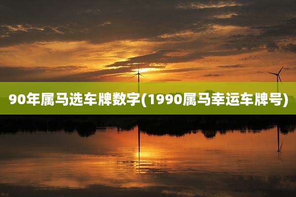 90年属马选车牌数字(1990属马幸运车牌号)