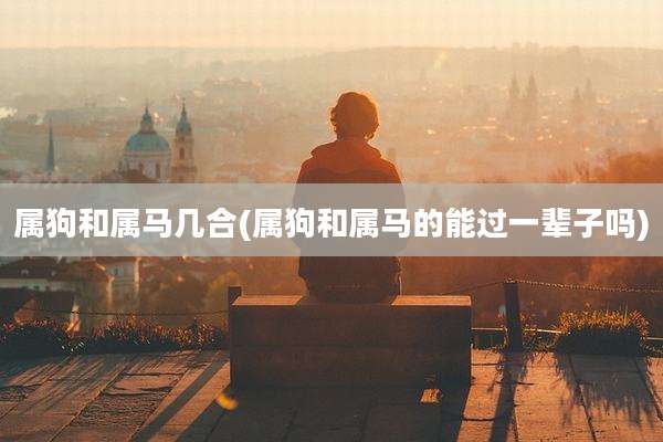 属狗和属马几合(属狗和属马的能过一辈子吗)