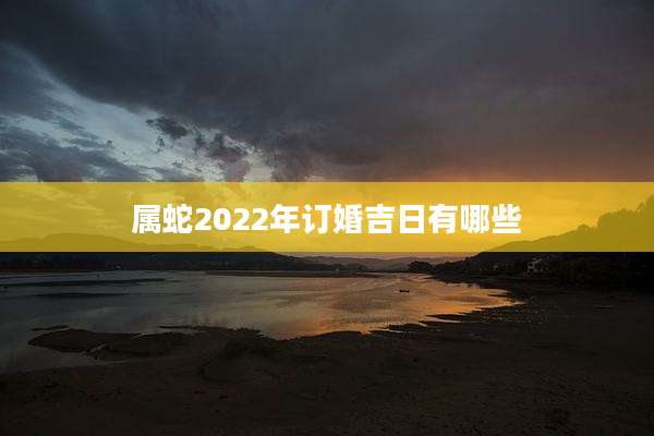属蛇2022年订婚吉日有哪些