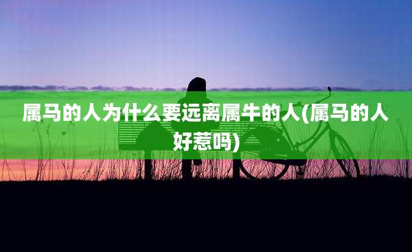 属马的人为什么要远离属牛的人(属马的人好惹吗)