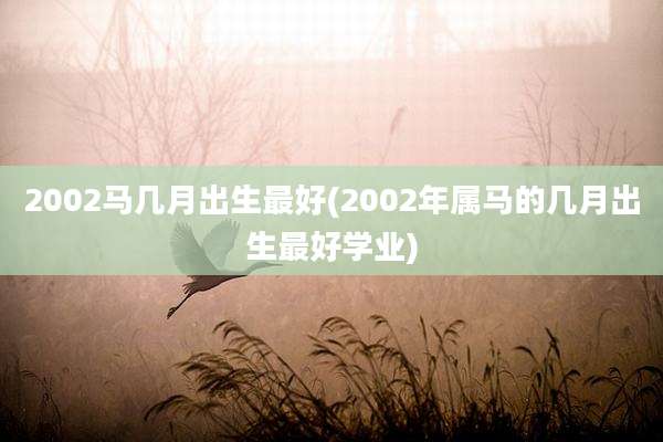 2002马几月出生最好(2002年属马的几月出生最好学业)