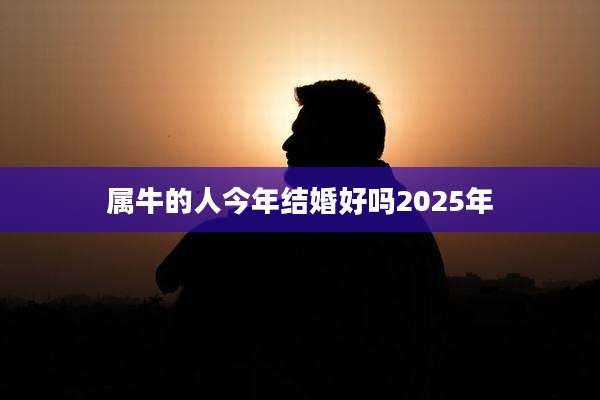 属牛的人今年结婚好吗2025年