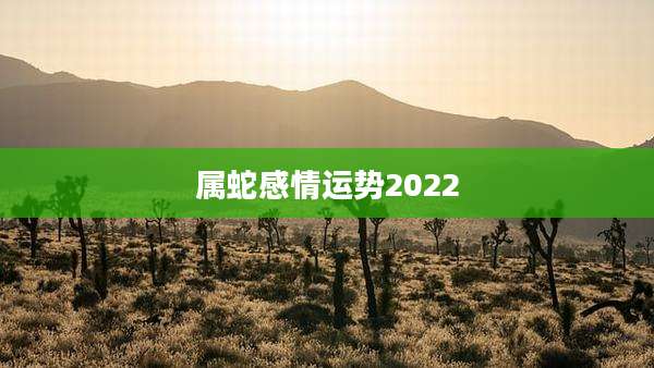 属蛇感情运势2022