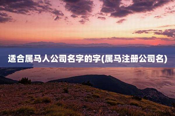 适合属马人公司名字的字(属马注册公司名)