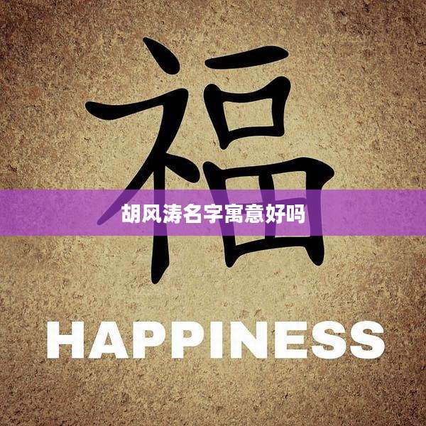 胡风涛名字寓意好吗