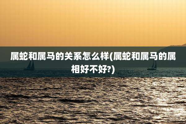 属蛇和属马的关系怎么样(属蛇和属马的属相好不好?)