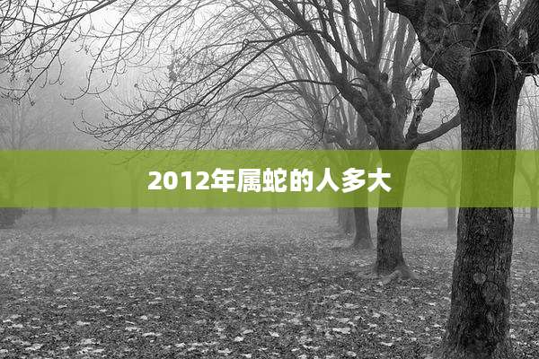 2012年属蛇的人多大