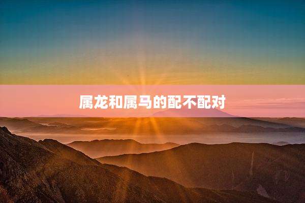 属龙和属马的配不配对