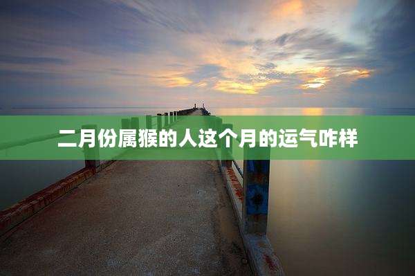 二月份属猴的人这个月的运气咋样