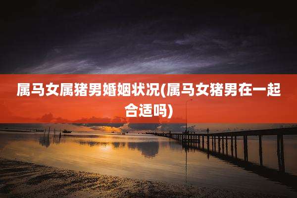 属马女属猪男婚姻状况(属马女猪男在一起合适吗)