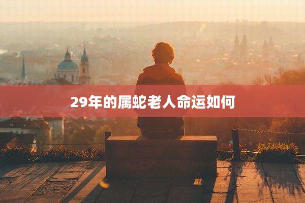 29年的属蛇老人命运如何