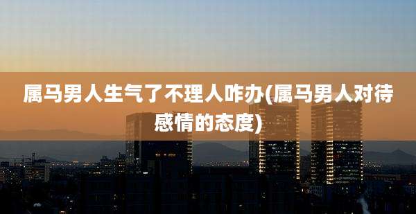 属马男人生气了不理人咋办(属马男人对待感情的态度)