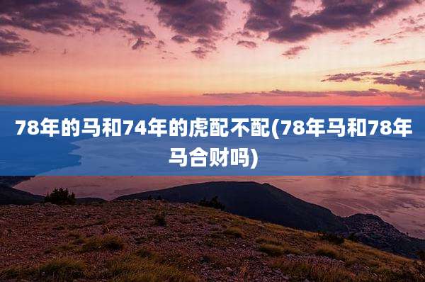 78年的马和74年的虎配不配(78年马和78年马合财吗)