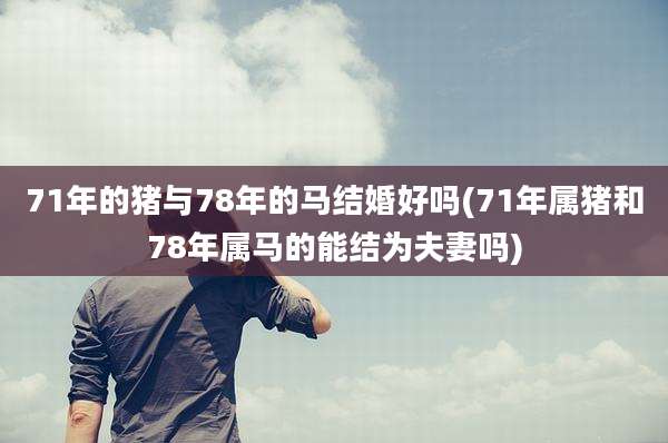 71年的猪与78年的马结婚好吗(71年属猪和78年属马的能结为夫妻吗)