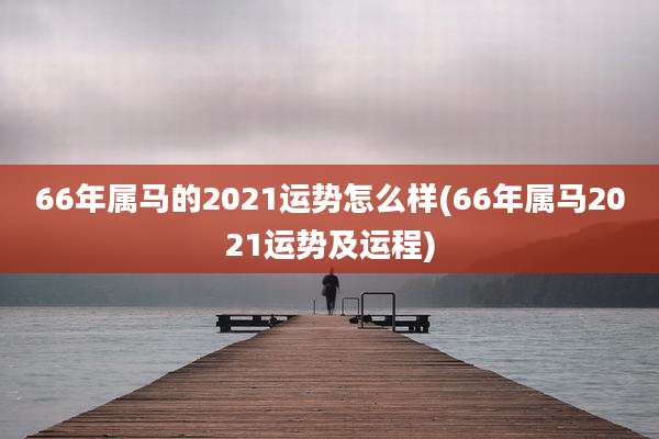 66年属马的2021运势怎么样(66年属马2021运势及运程)