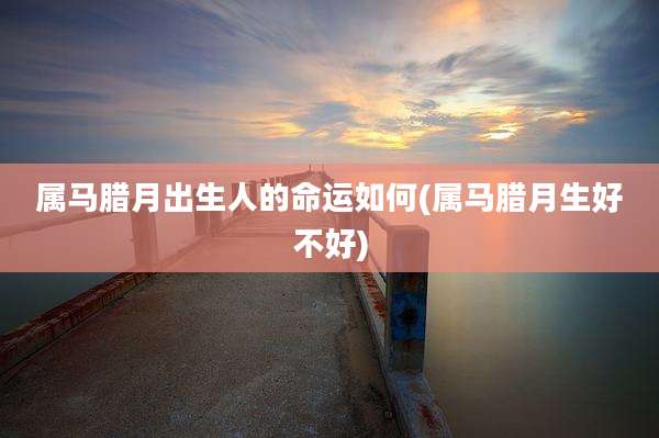 属马腊月出生人的命运如何(属马腊月生好不好)