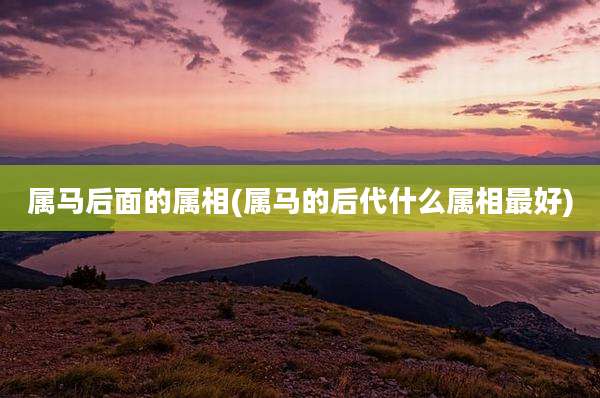 属马后面的属相(属马的后代什么属相最好)