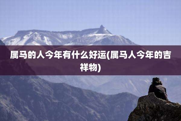 属马的人今年有什么好运(属马人今年的吉祥物)