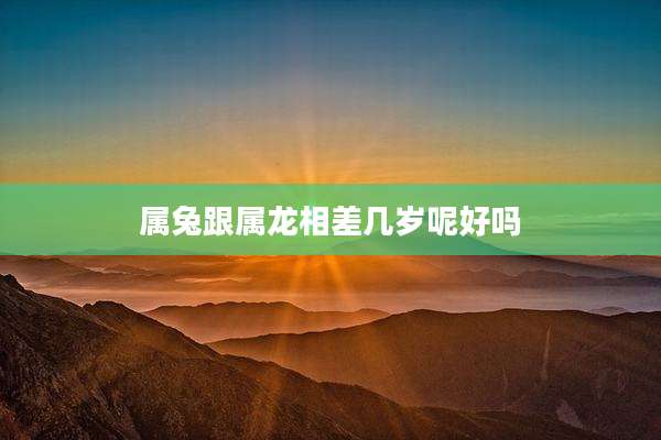 属兔跟属龙相差几岁呢好吗