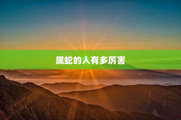 属蛇的人有多厉害