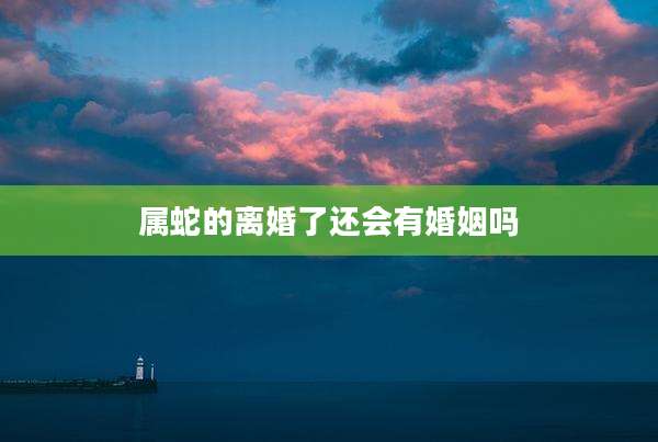 属蛇的离婚了还会有婚姻吗