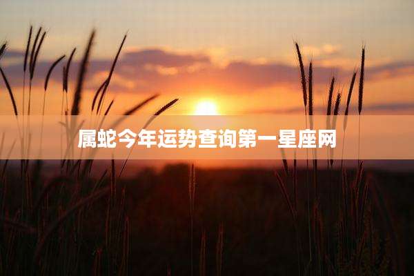 属蛇今年运势查询第一星座网