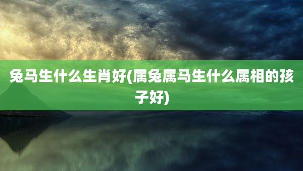 兔马生什么生肖好(属兔属马生什么属相的孩子好)