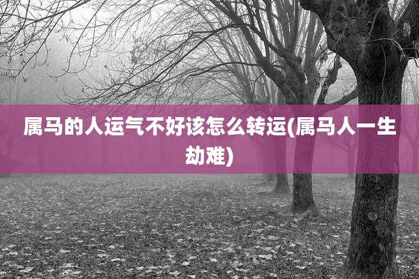 属马的人运气不好该怎么转运(属马人一生劫难)