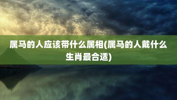 属马的人应该带什么属相(属马的人戴什么生肖最合适)