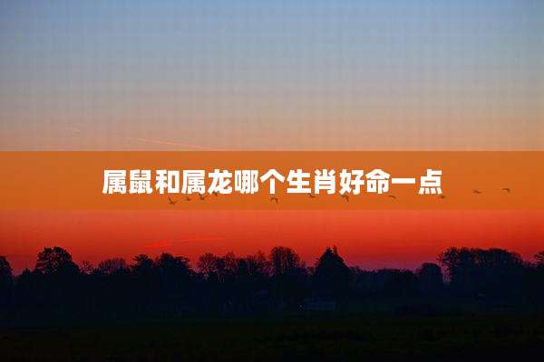 属鼠和属龙哪个生肖好命一点
