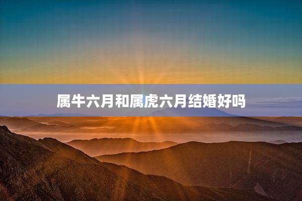 属牛六月和属虎六月结婚好吗