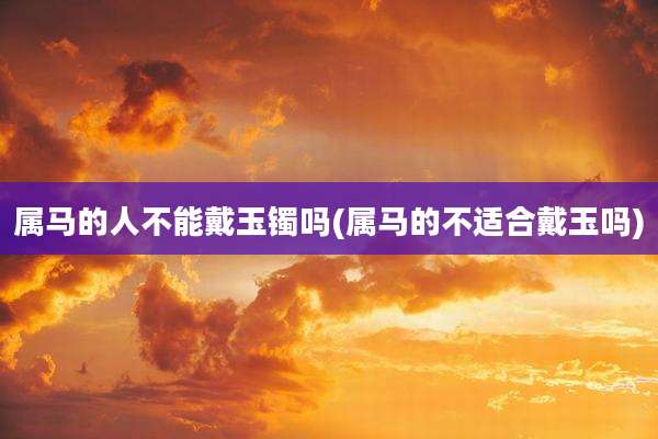 属马的人不能戴玉镯吗(属马的不适合戴玉吗)